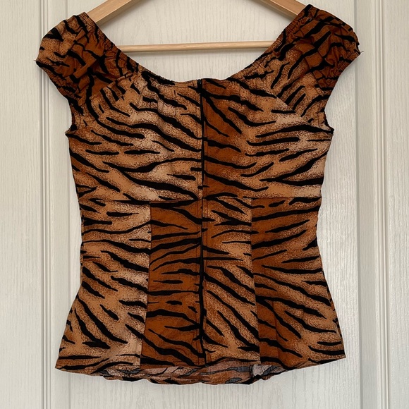 Hell Bunny Tora Tiger Print Rockabilly Pinup Retro Y2K Cottagecore Vintage Style - Picture 4 of 10